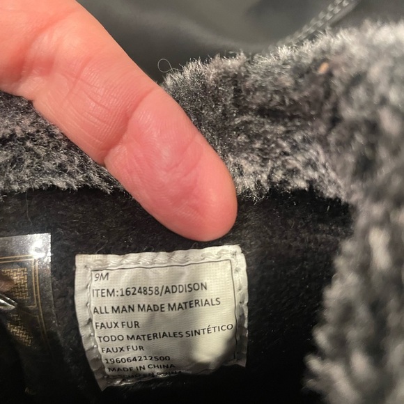 Black Faux Fur Lined Boots by Khombu - Picture 6 of 8